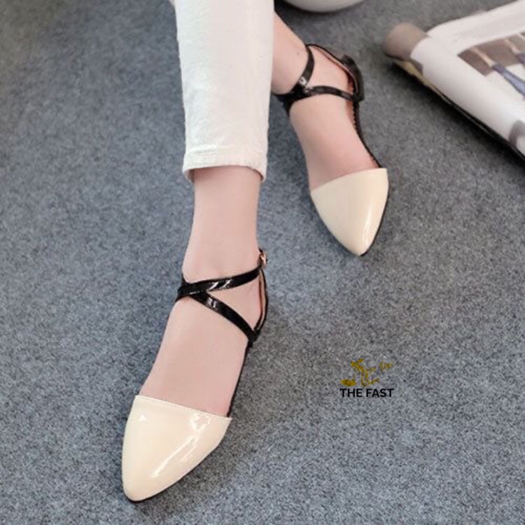 Giày sabo thấp 1cm giày búp bê mũi nhọn thời trang mới NĐ137