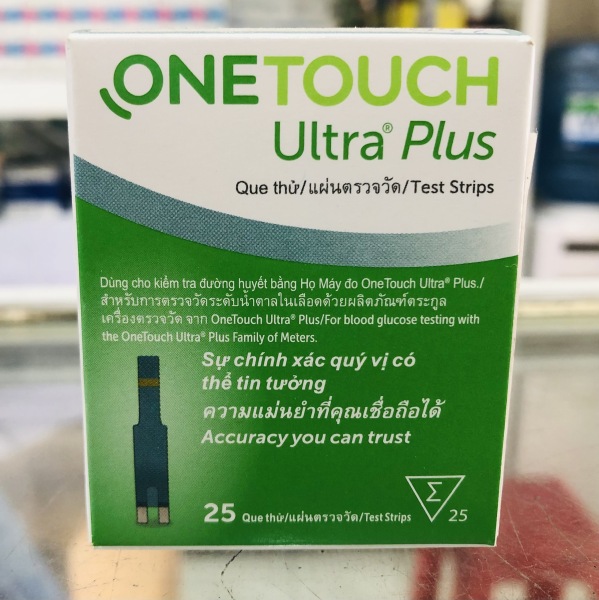 Que thử đường huyết OneTouch Ultra Plus HỘP 25 que, Que thử đường của máy One touch Ultra Plus flex bán chạy