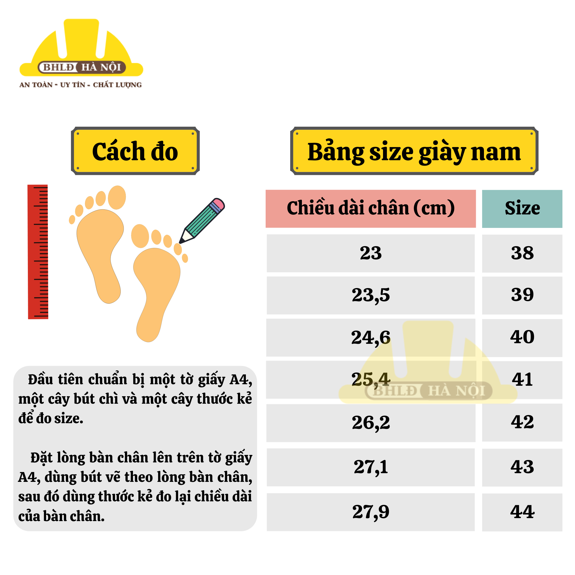 Giày da nam bảo vệ