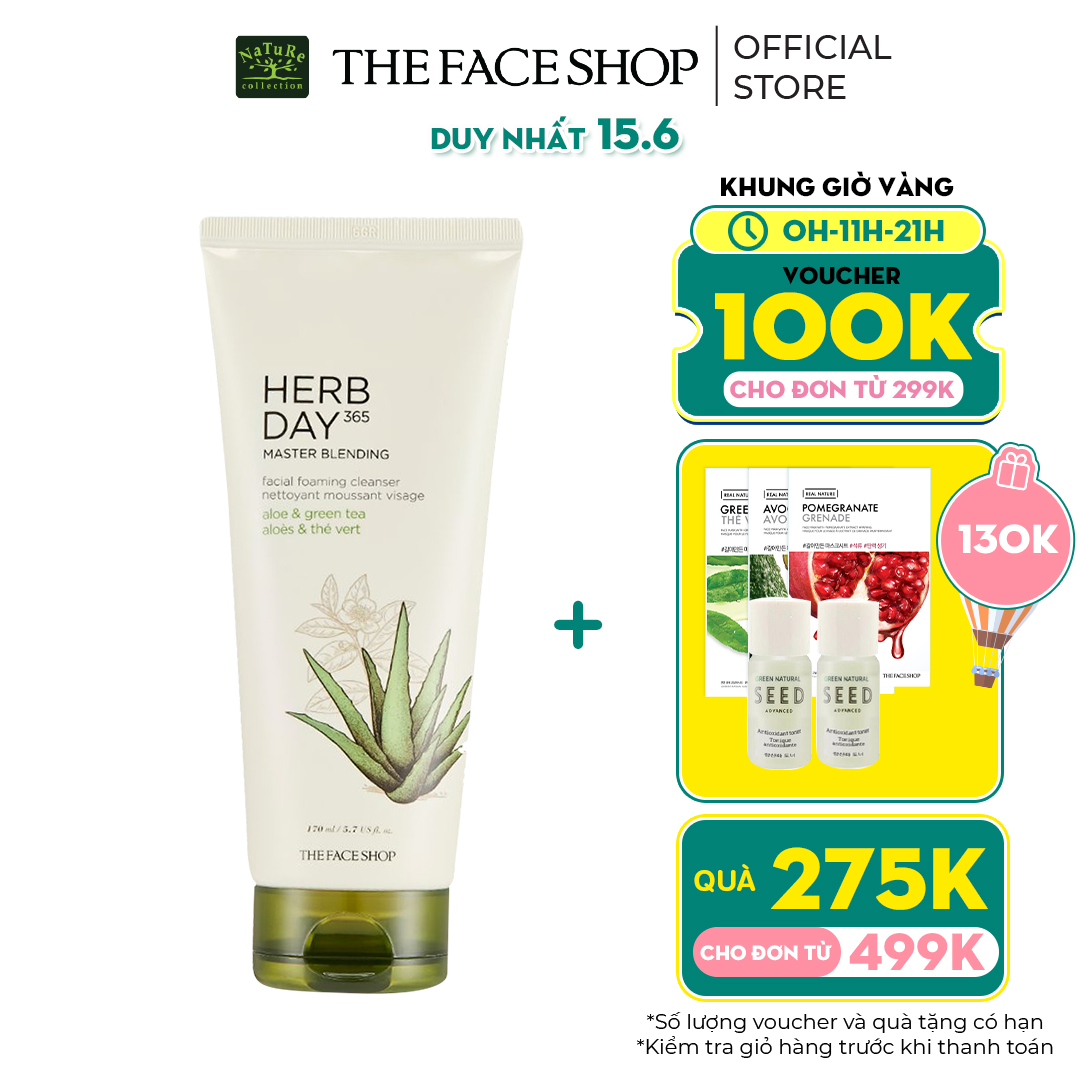 Sữa Rửa Mặt Tạo Bọt HERB DAY 365 MASTER BLENDING FACIAL FOAMING
