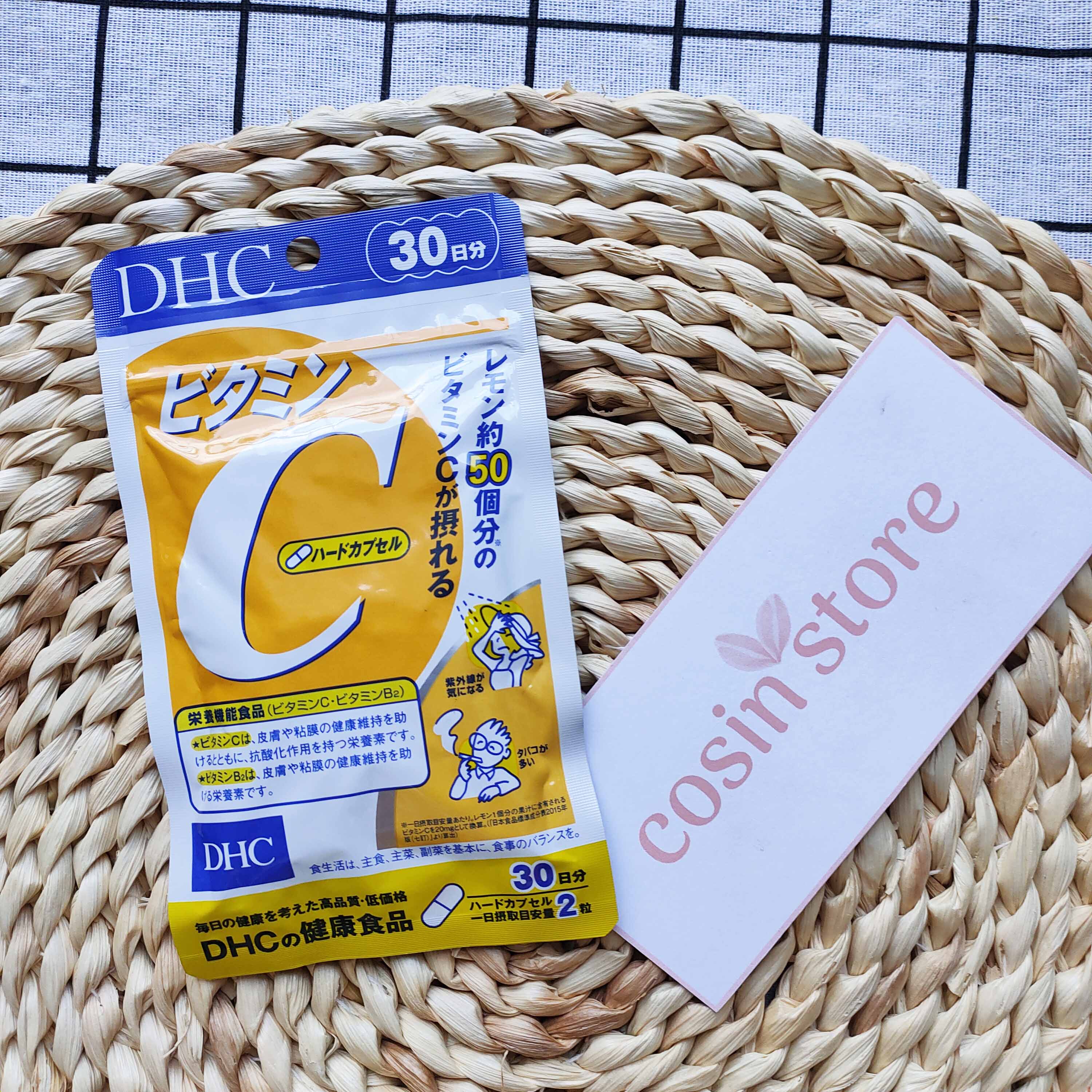 Viên uống DHC Vitamin C Hard Capsule túi 60 viên 30 ngày của Nhật Bản dùng tăng sức đề kháng, hỗ trợ sáng da - Cosin Store