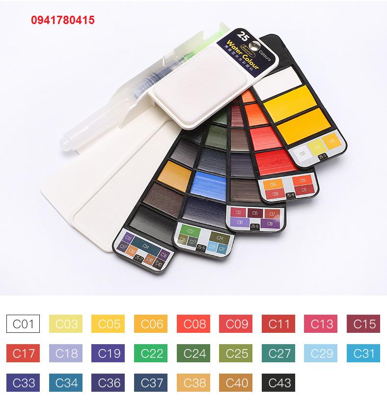 [HCM]Màu nước Superior 18/25/42 màu - kèm cọ nước