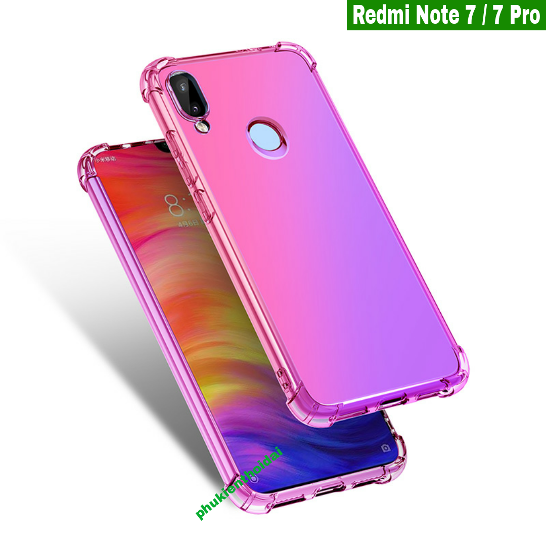 Ốp lưng Xiaomi Redmi Note 7 / Note 7 Pro dẻo TPU đa sắc lồi 4 góc cao cấp