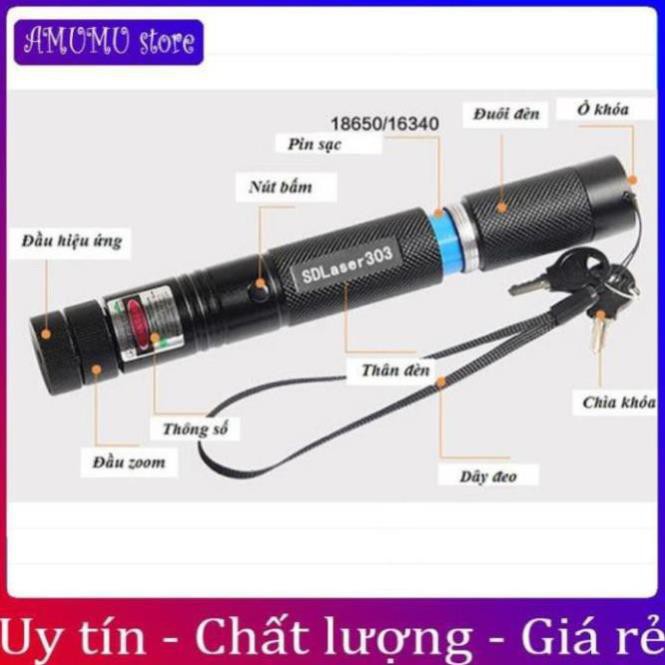 Đèn pin SD laser 303 chiếu xa hàng kilomet
