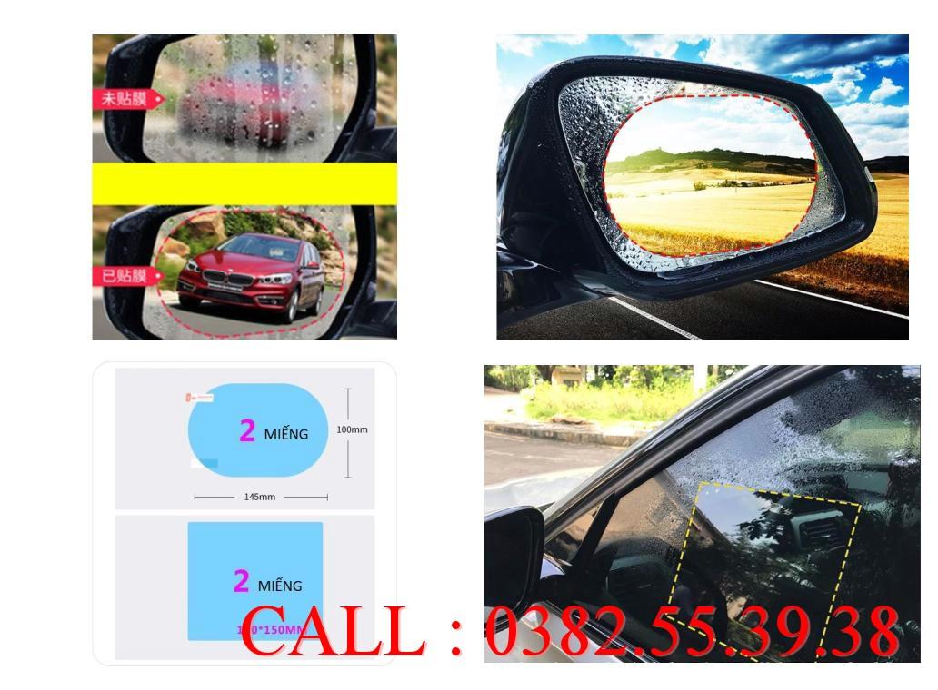 COMBO 4 MIẾNG DÁN NANO CHỐNG ĐỌNG NƯỚC, CHỐNG CHÓI GƯƠNG KÍNH XE Ô TÔ