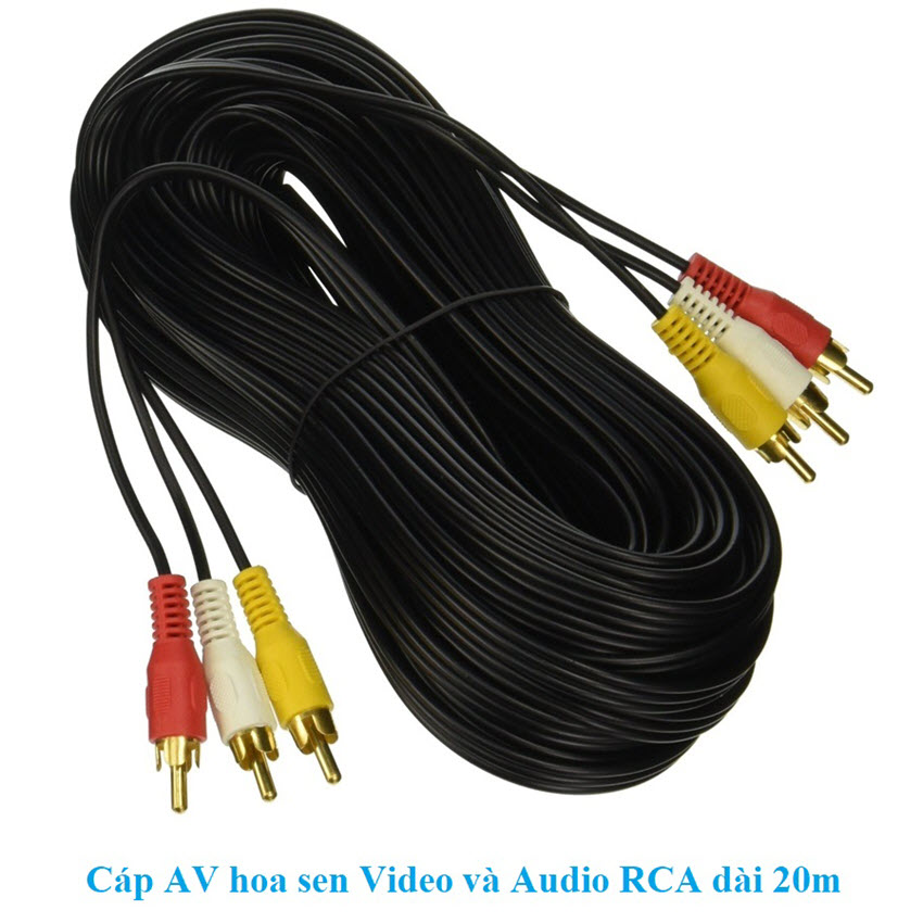 Cáp AV hoa sen Video và Audio RCA dài 15m