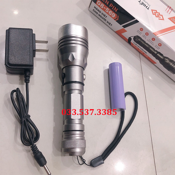 Den pin sieu sang, đèn pin chống nước G8 - 569