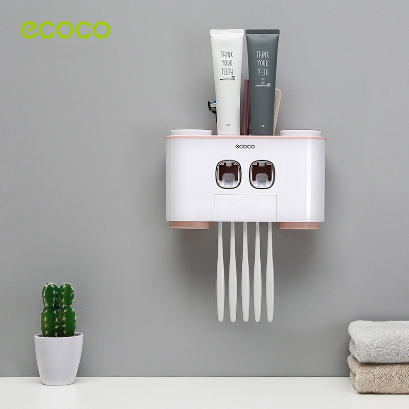 [HCM]HỘP ĐỰNG KEM ĐÁNH RĂNG KÈM 4 CỐC ECOCO
