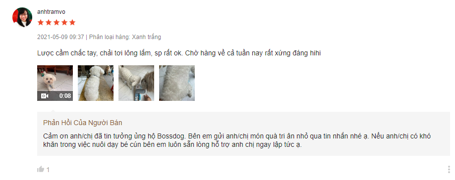 Lược chải lông chó mèo - Đầu răng tròn | BossDog