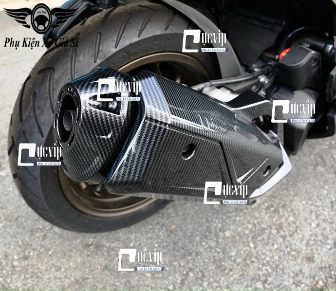 Combo ốp che pô thay thế và chụp đích pô carbon vario 160 đời 2022 - 2023 ms5325
