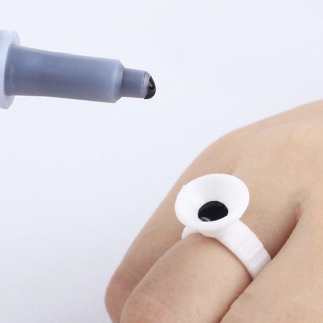 100 Nhẫn Đựng Mực Phun Xăm