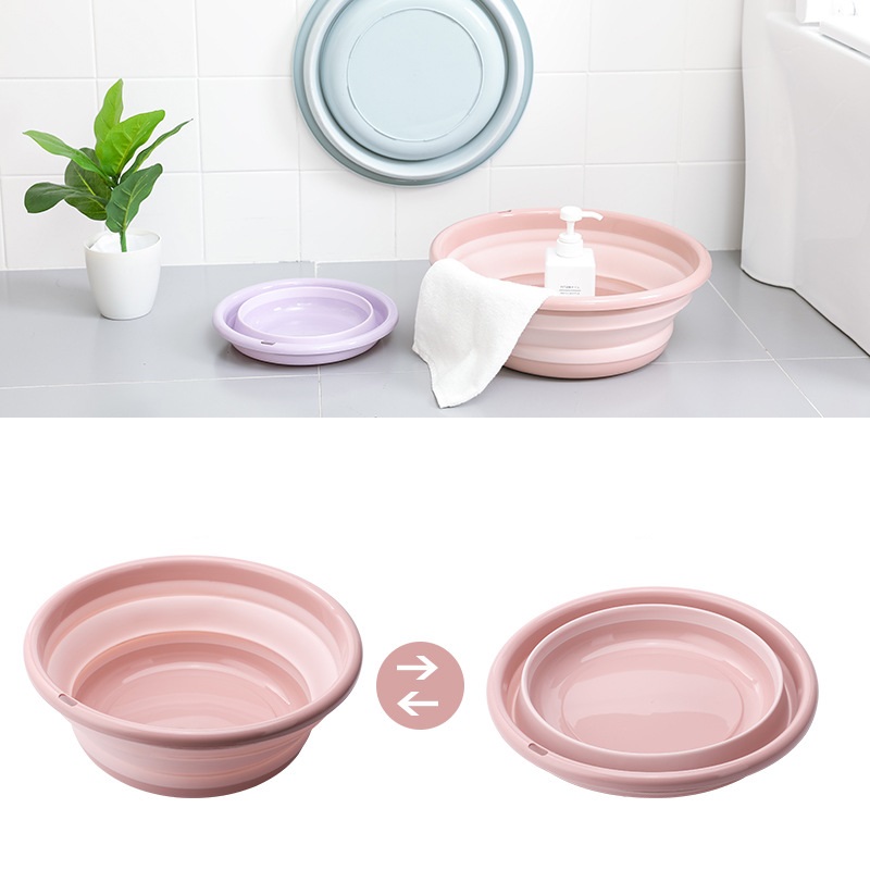 Thau nhựa gấp gọn/ chậu nhựa gấp gọn loại nhỏ 9x25cm
