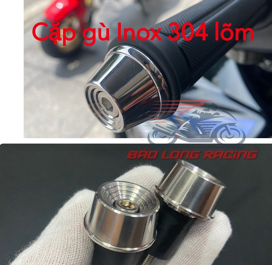 Gù tay lái INOX kiểu Lõm 304 gắn xe máy..Đúng Inox 304 rất bóng rất đẹp siêu rẻ
