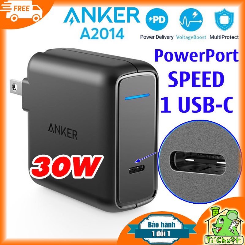Củ Sạc Anker PowerPort Speed 1 - USB-C Power Delivery 30W