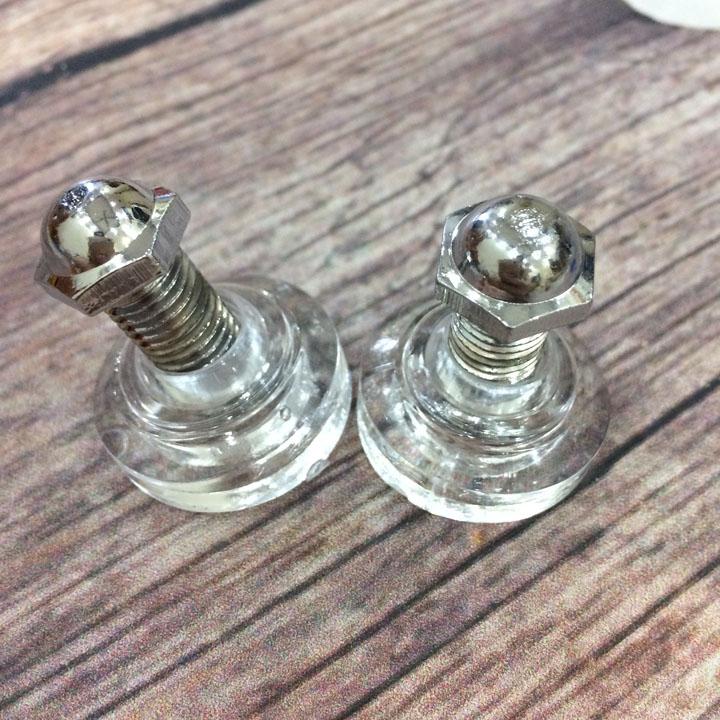 Cặp ốc bịt chân gương cho xe máy Wave đời đầu (Màu trắng)