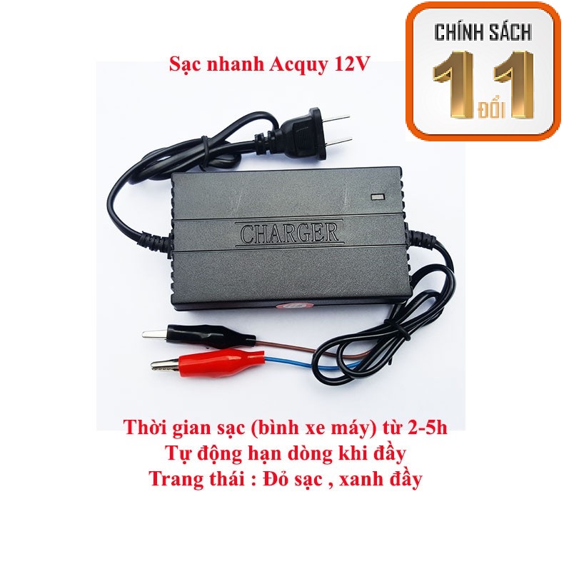 Bộ sạc bình acquy 12v 2A thông minh cho xe máy, kích thước nhỏ gọn tiện lợi, SẠC bình ắc quy 12v, Sạc Acquy 12V 2a Nguồn Xung ổn Định Thích Hợp Sạc Bình Khô Và Bình Nước Từ 2ah-20AH