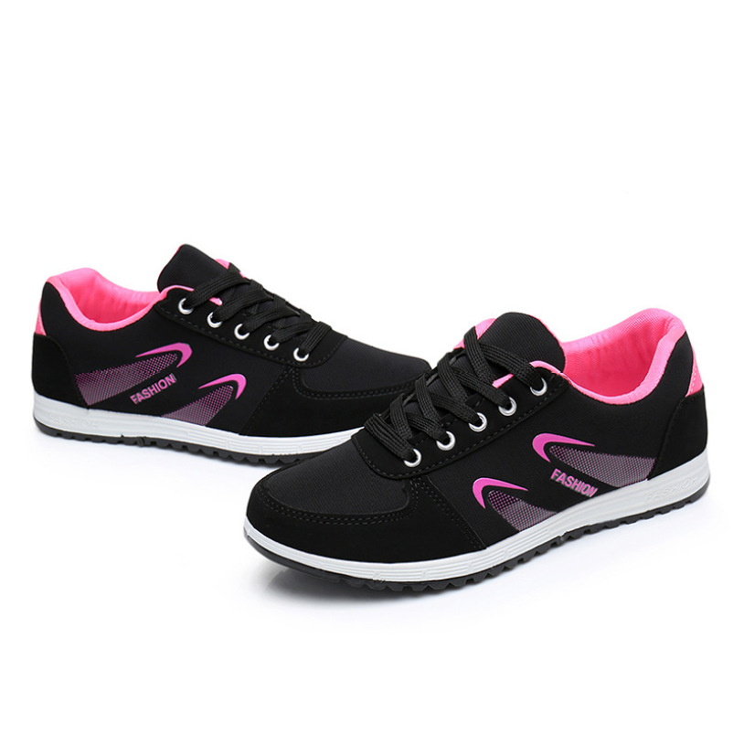 Giày thể thao , giày sneaker nữ đen hồng giá rẻ