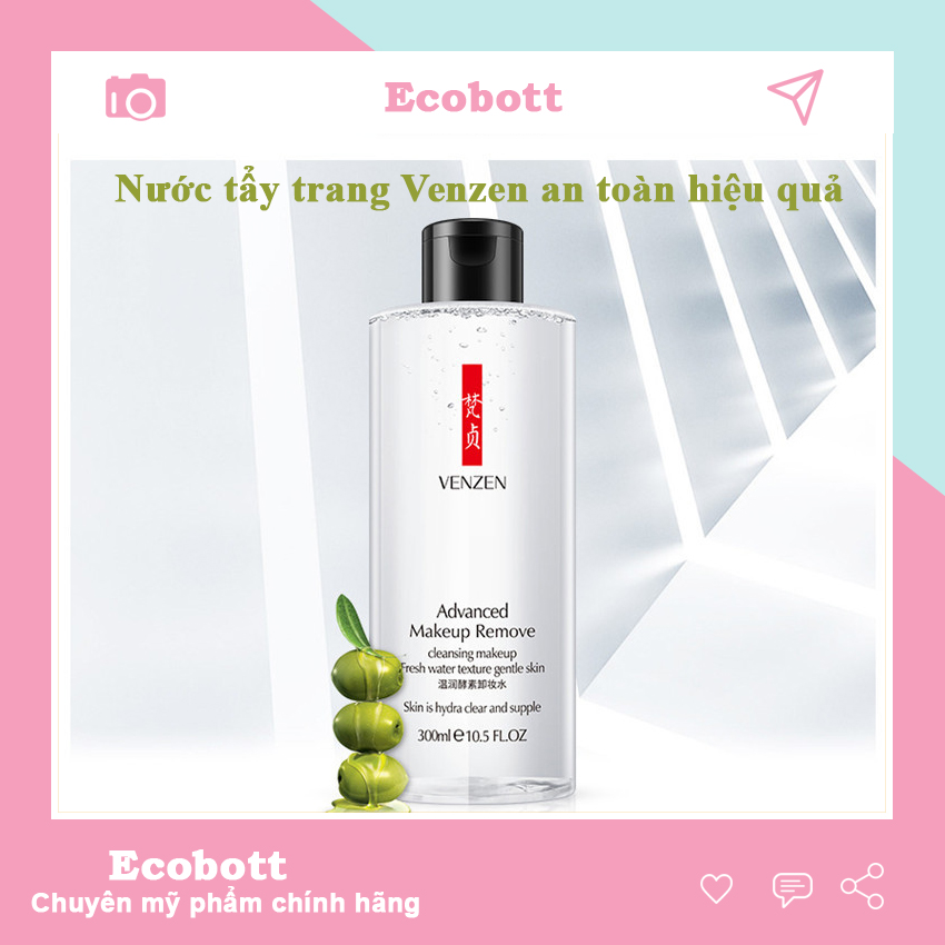 Nước tẩy trang Venzen Makeup Remover 300ml Ecobott