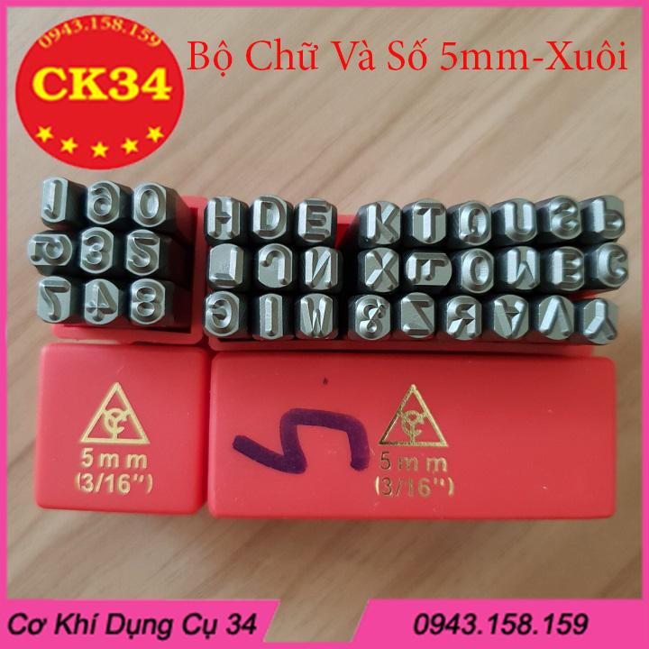 Letter Punch Set, Letter and Number Punch Set 5mm - Downward