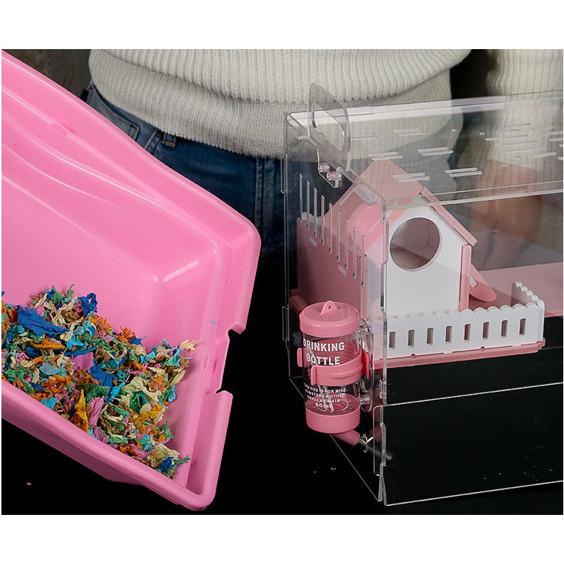 [Hoàn tiền 10%]Lồng hamster biệt thự 2 tầng full đồ mica