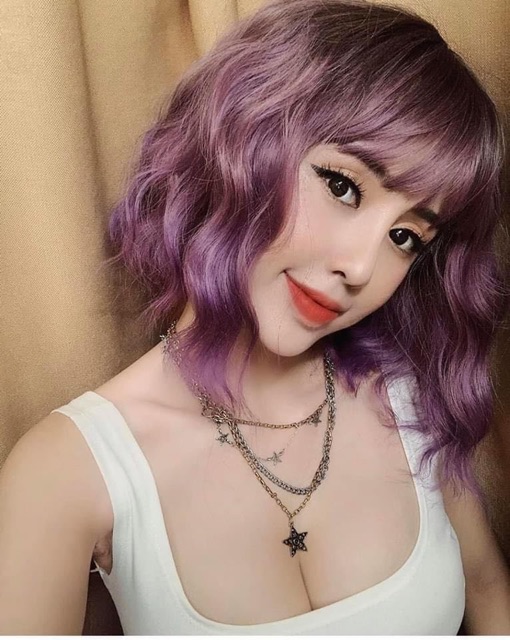 Tóc giả xù ngắn omber tím 😻FREESHIP💖 mã cc33
