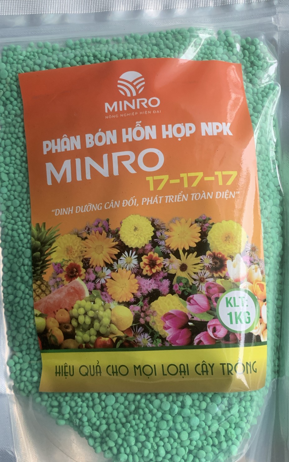 Phân bón npk minro 17-17-17+te túi 1kg
