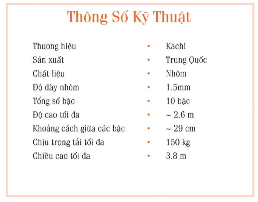 Thang rút đơn Kachi 3,8m