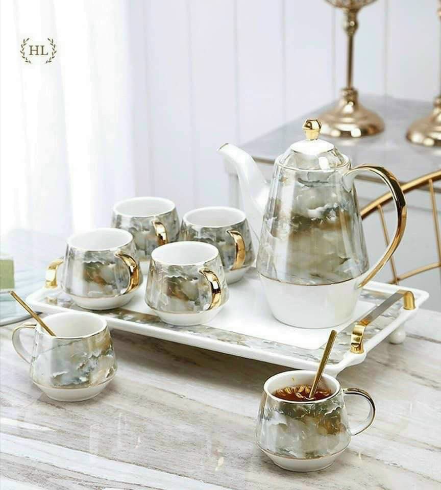 Ấm Chén Vân Đá, ấm chén vân đá. Bộ chén pha trà màu vân đá, chén uống trà, bộ ấm chén phà trà màu vân đá cao cấp, ấm chén pha trà màu vân đá