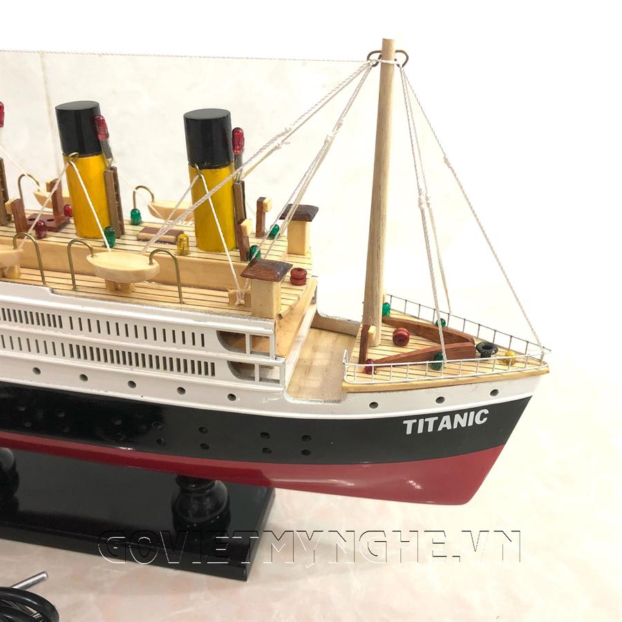 Mô hình Tàu Gỗ Titanic - Đèn LED 60cm (Gỗ Tự Nhiên)
