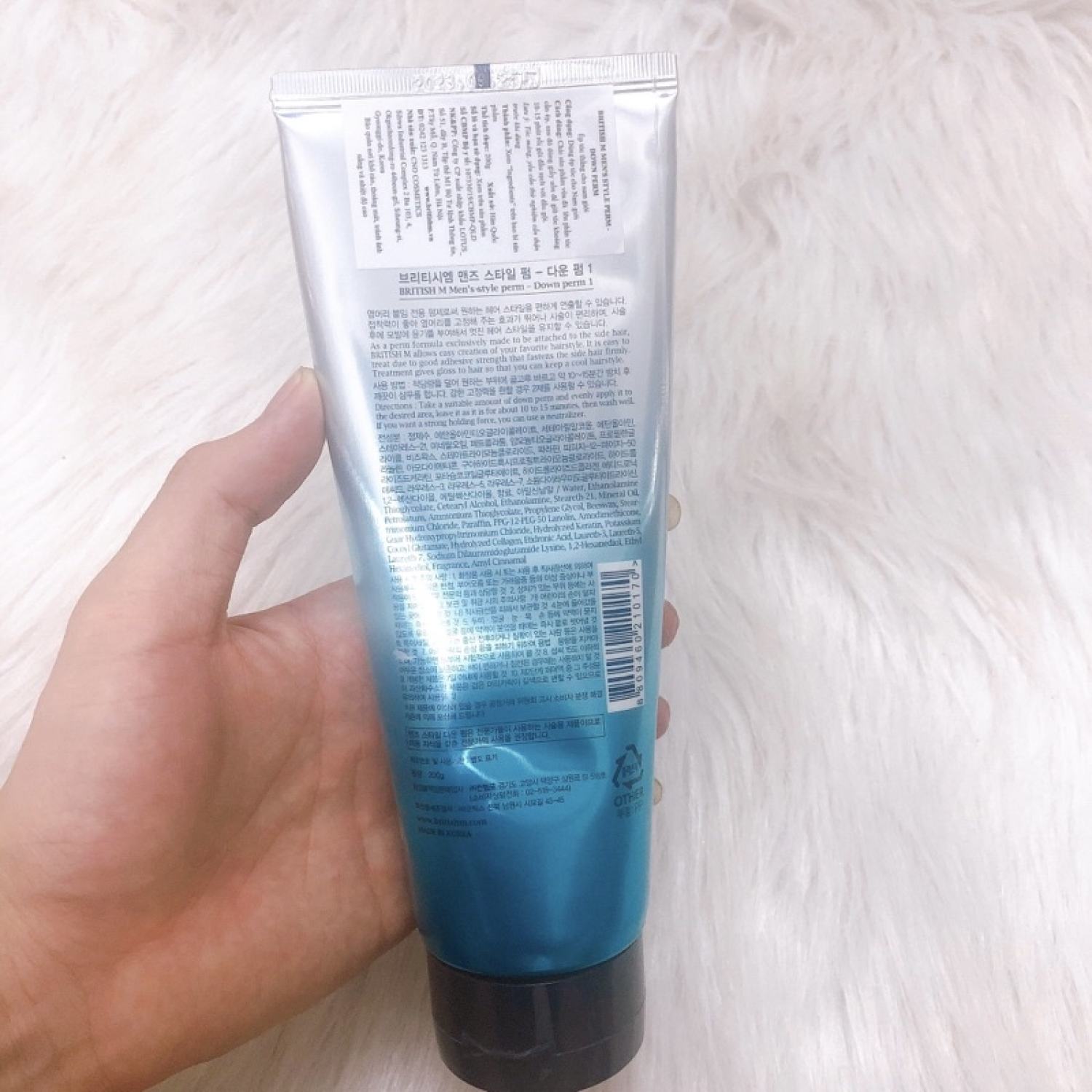 thuốᴄ ép thẳng tóc nam giới BRITISH M Men's Style Down Perm - 200g ( Tặng kèm bát + chổi nhuộm + giấy uốn lạnh )