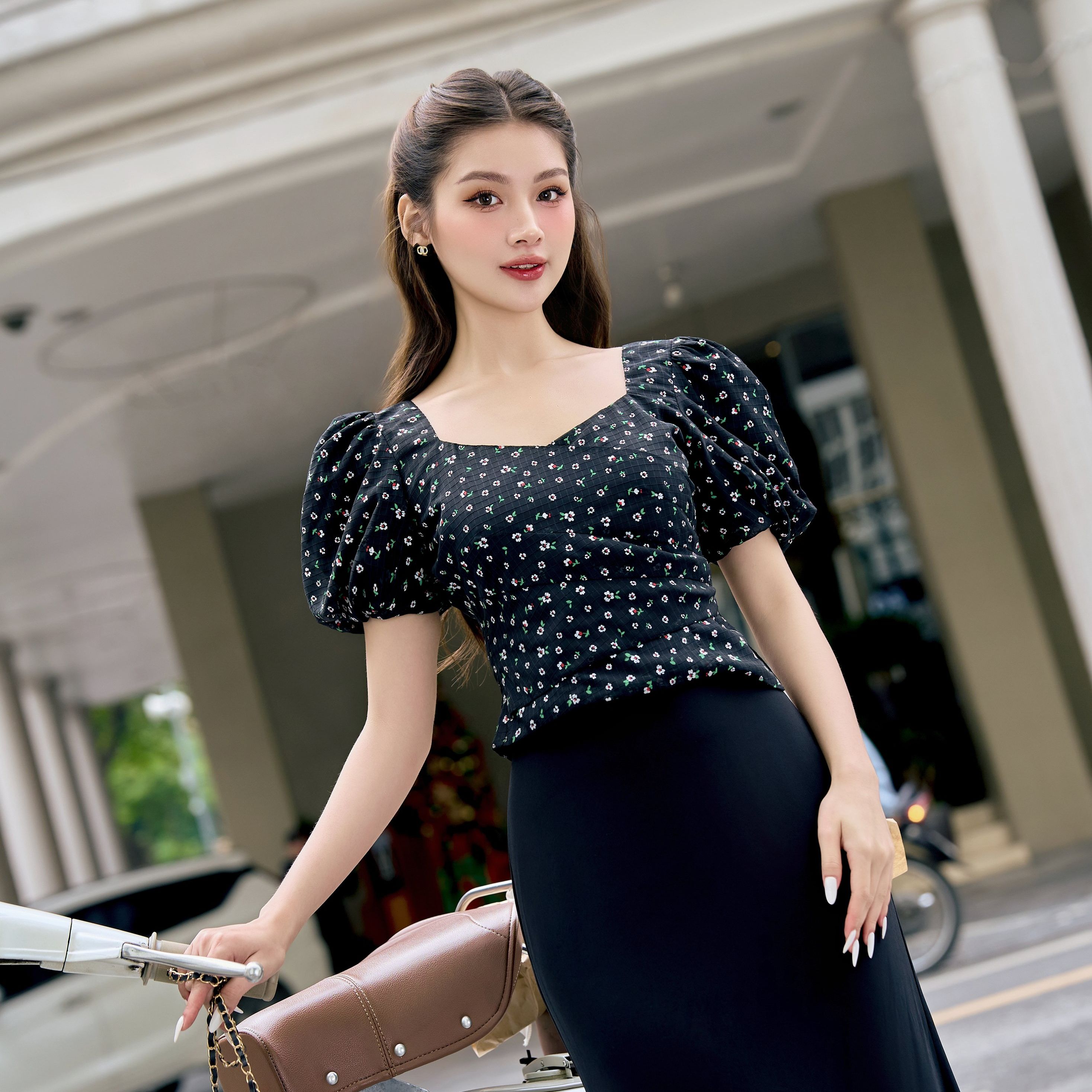 Voucher siêu sale 15% olv - áo magnolia fleur top