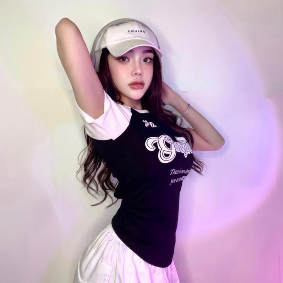 Áo thun Baby Tee tay phối màu PINKSTORE29 in chữ phong cách KZ ALIEN A5733