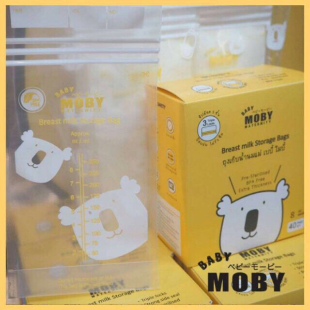 Túi trữ sữa Moby Thái Lan hộp 40 túi