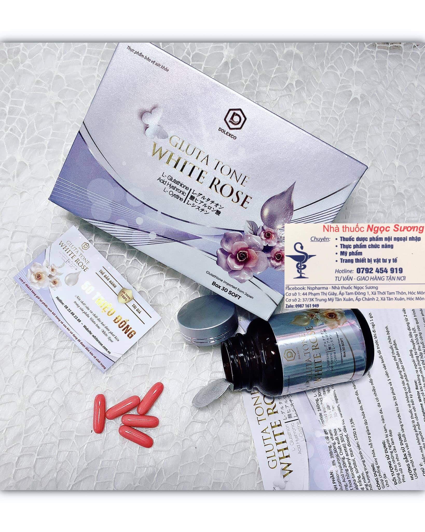 VIÊN UỐNG GLUTA TONE WHITE ROSE