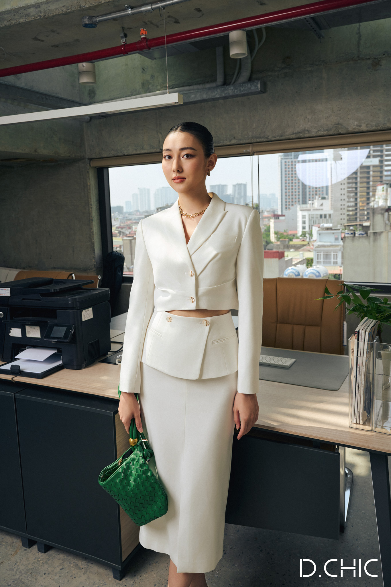 D.CHIC Áo khoác croptop cổ bẻ MS: 160686