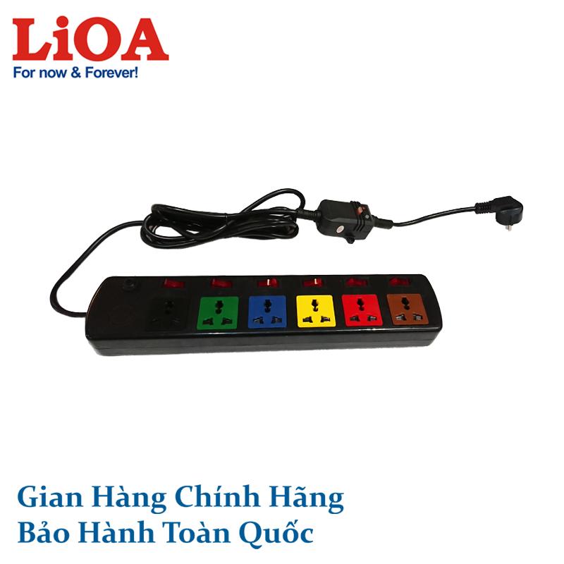 Ổ cắm điện LiOA có thiết bị chống giật 6 ổ, 6 công tắc, 3 lõi, 3 mét 6DOF33NCG
