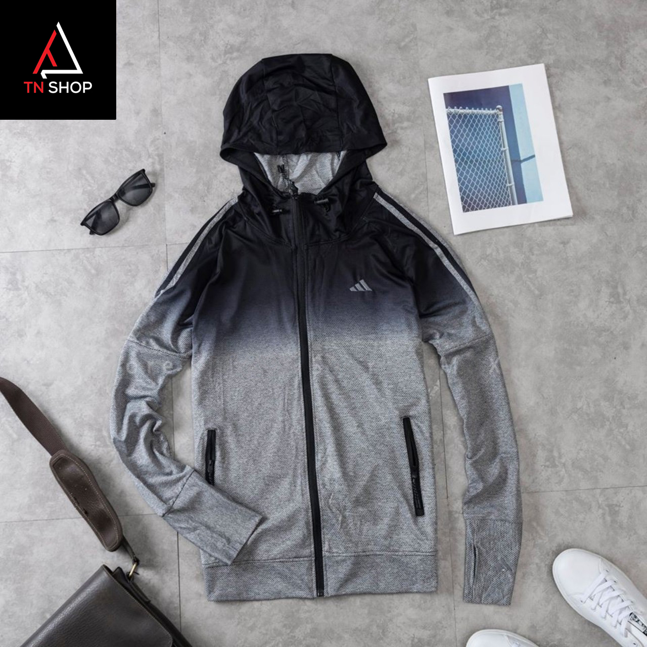 Áo chống nắng nam - Áo khoác nam logo Das cao cấp - Chất vải kim cương sần, Siêu mát - Màu đen - có bigsize tới 85kg