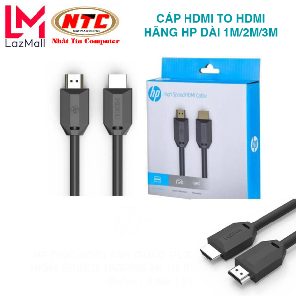 Bảng giá Cáp HDMI to HDMI hãng HP dài 1M/2M/3M tùy chọn - hỗ trợ chất lượng UHD 4K 60Hz (đen) - Nhất Tín Computer Phong Vũ