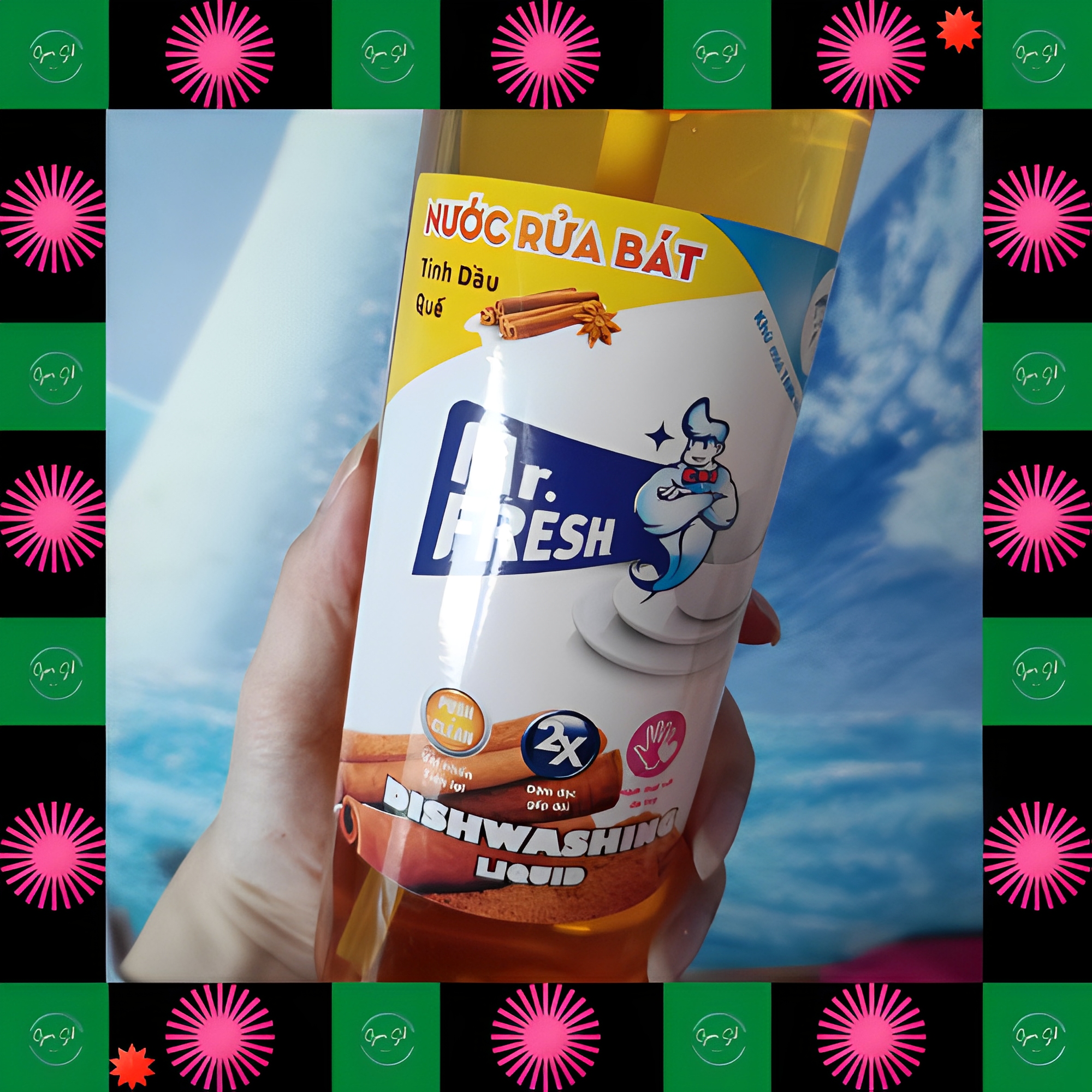 [Chai to tiết kiệm] Nước rửa chén bát đậm đặc van nhấn Mr Fresh 800ml (Đào, Cam, Trà Xanh, Quế)