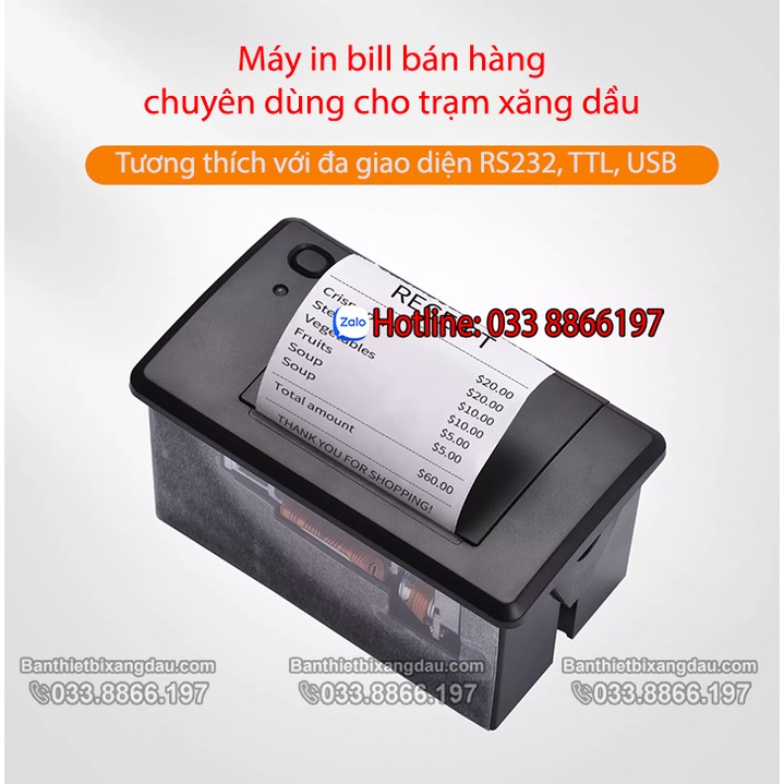 Máy in cột bơm xăng dầu cao cấp