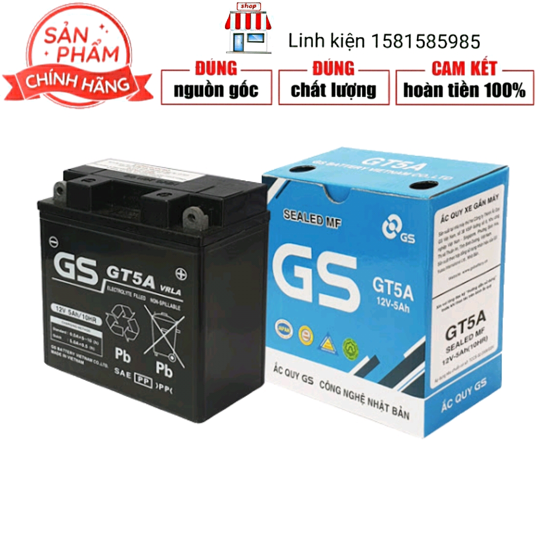 BÌNH ẮC QUY GS 12V-5A