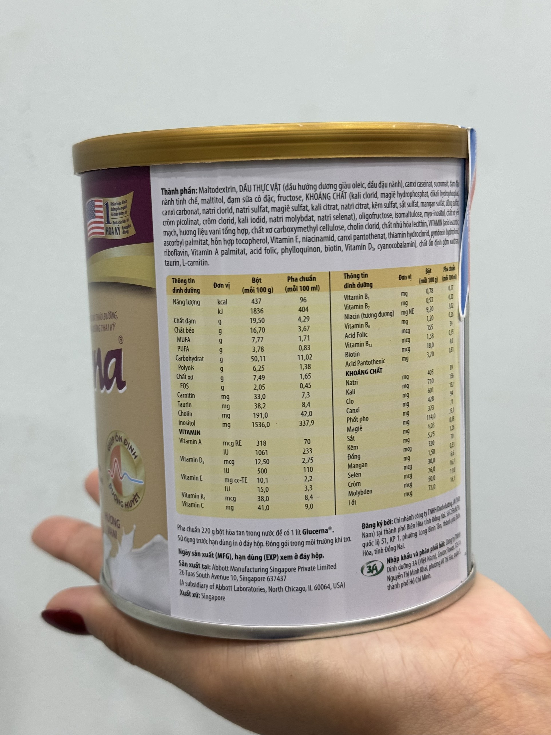 Sữa bột Abbott Glucerna 380g dành cho người tiểu đường