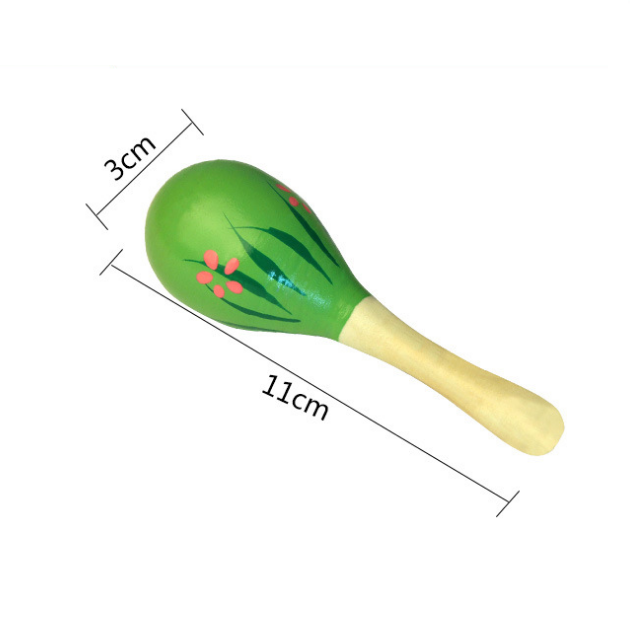 Lục lạc gỗ đầu tròn cho bé size 11cm và 19cm (Nhiều mẫu màu sinh động)