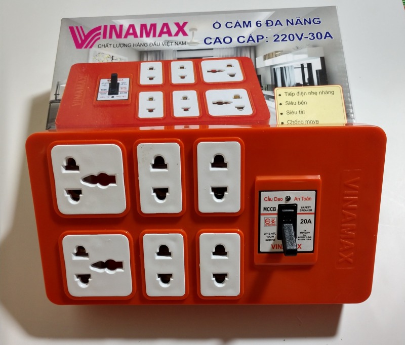 Bảng giá Ổ cắm điện lõi Sứ chịu tải Vinamax kèm APTOMAT (Có dây kéo dài 3m-5m)
