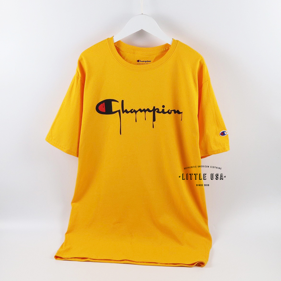 Áo Thun Champion® Tagless Drip Logo Tee (Tan Chãy) - Unisex Nam Nữ