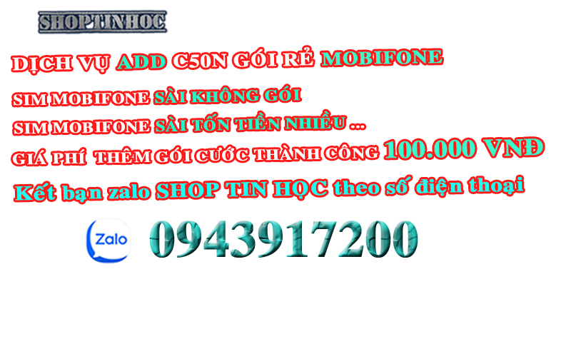 Dịch vụ thêm gói cước Mobifone C50N