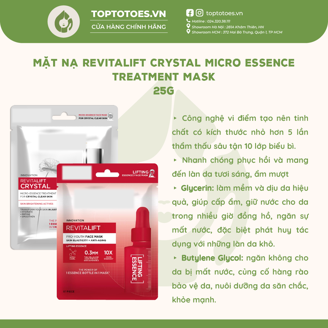 Mặt nạ dưỡng sáng, cấp ẩm cho da căng bóng L’Oreal [NHẬP KHẨU CHÍNH HÃNG 100%]