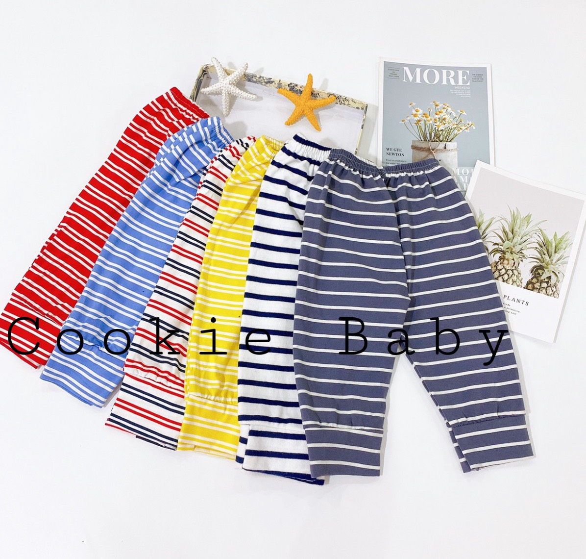 COMBO 10 QUẦN DÀI COTTON KẺ CHO BÉ