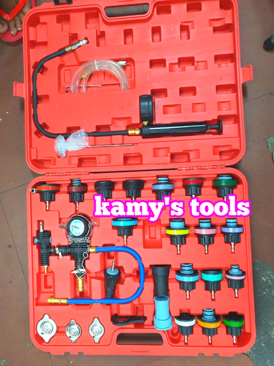 Bộ thử kín két nước kiểm tra rò rỉ két nước hệ thống làm mát 28 chi tiết