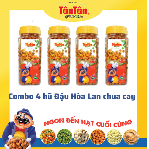 Combo 4 hũ Đậu Hòa Lan Chua cay Tân Tân 190g